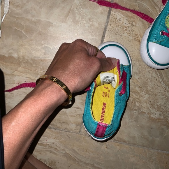 Turquoise pink yellow vans 7 7c - Picture 5 of 5